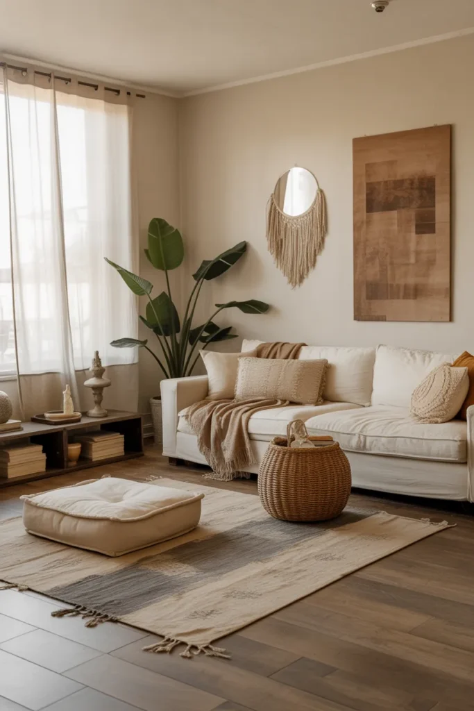 Boho Living Room with Floor Cushions