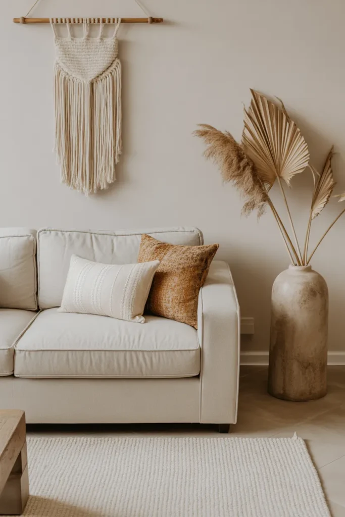 Boho Living Room with Linen Sofas