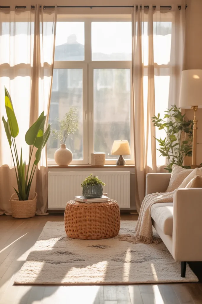 Boho Living Room with Natural Light