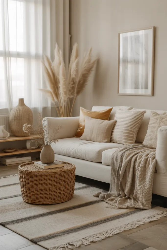 Boho Living Room with Soft Neutrals