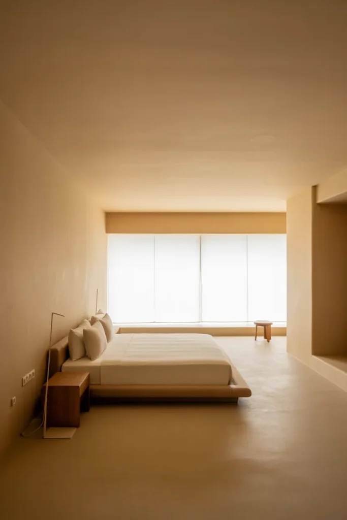 Compact Neutral Minimal Bedroom