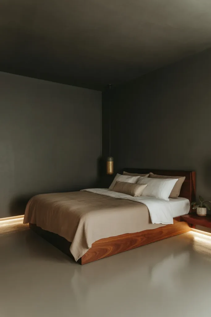 Elegant Dark Minimal Bedroom