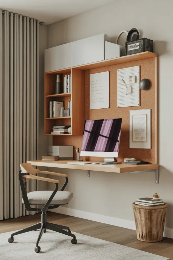 Floating Desk Cork Board