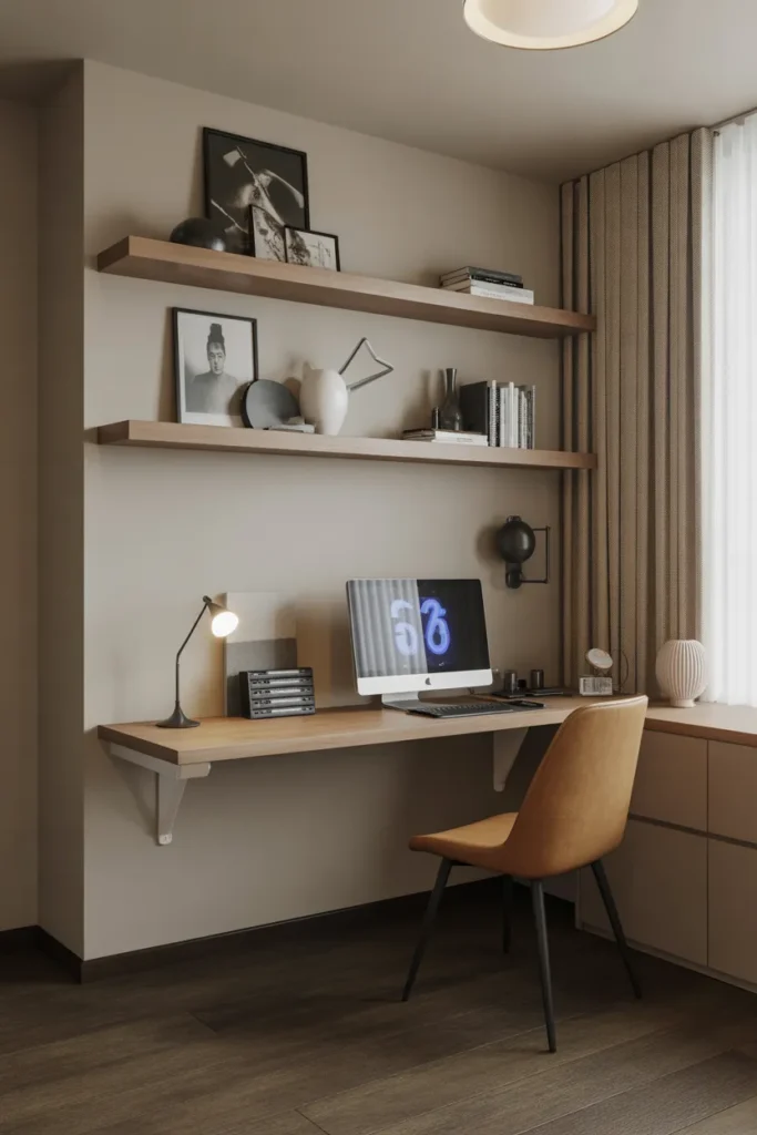 Floating Shelf Desk Combo