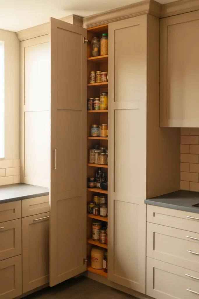 Hidden Pantry Behind Panel Door