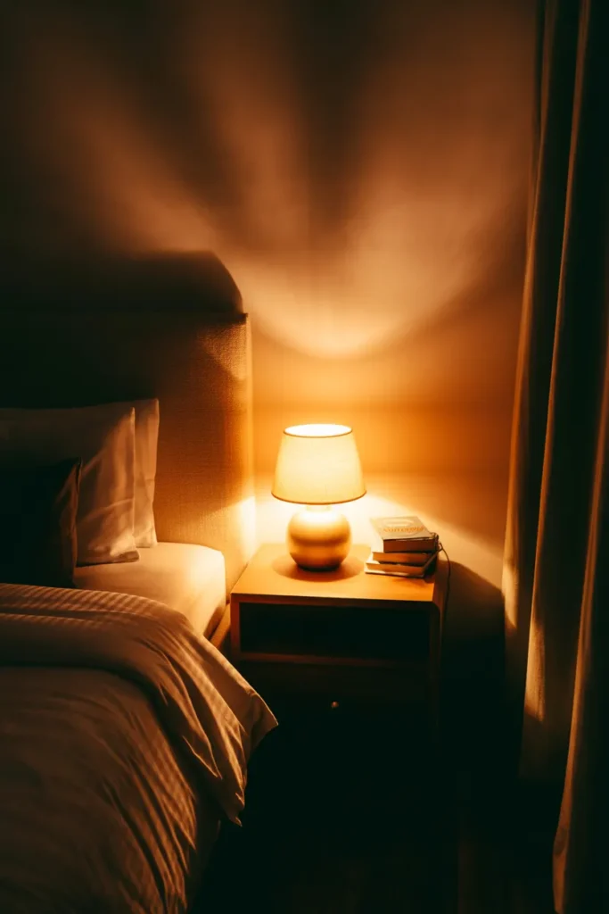 Minimal Accent Lamp Near Bed