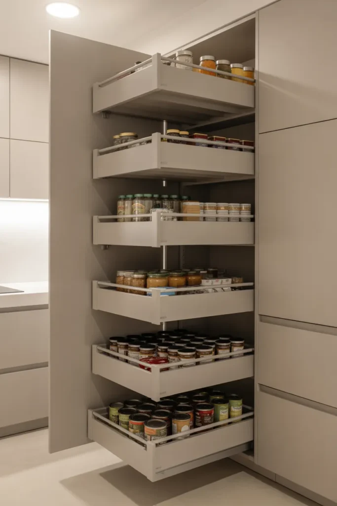 Minimal Hidden Pantry Cabinet