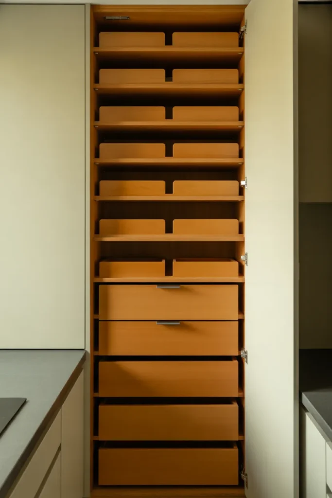 Narrow Cabinet Pantry With Drawers
