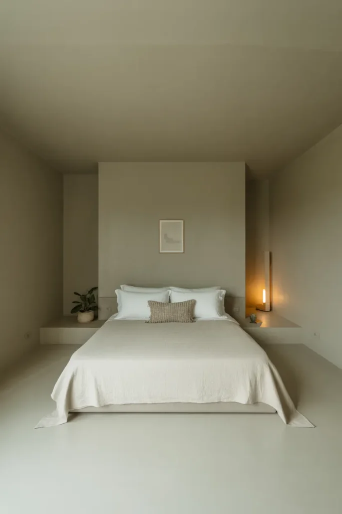 Neutral Gray Minimal Bedroom
