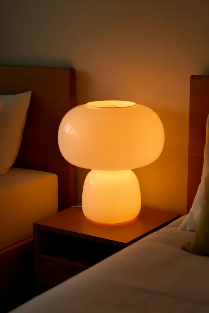 Rounded Table Lamp for Nightstand