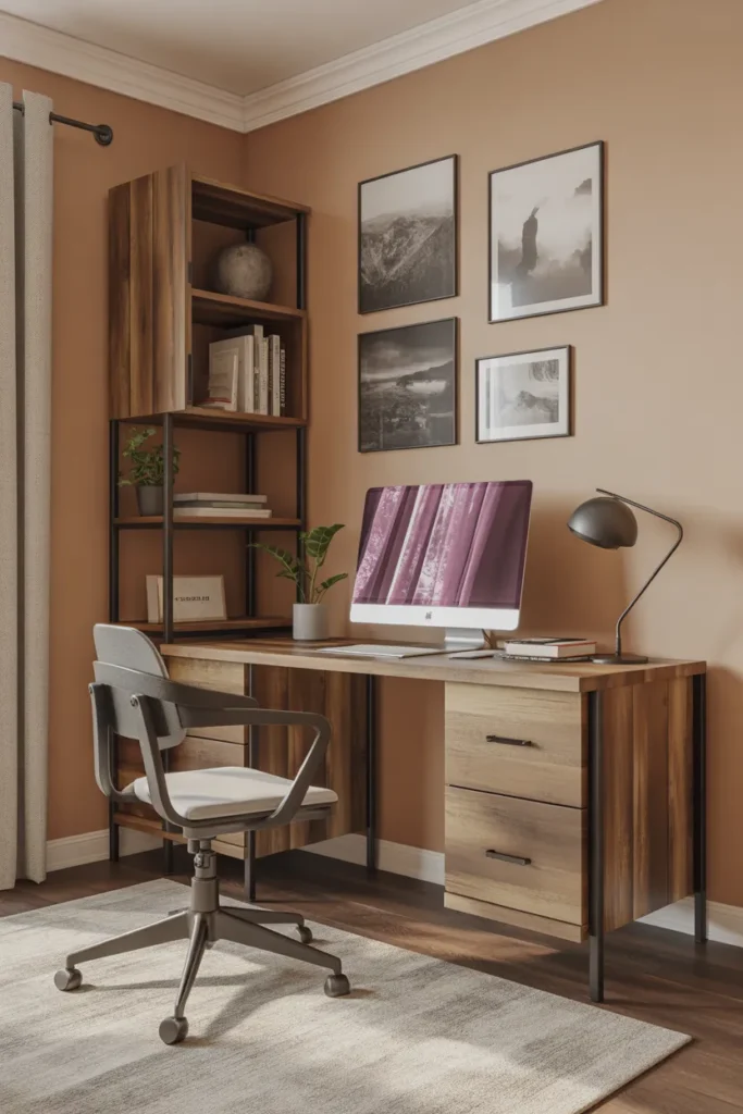 Rustic Desk with Modern Touch