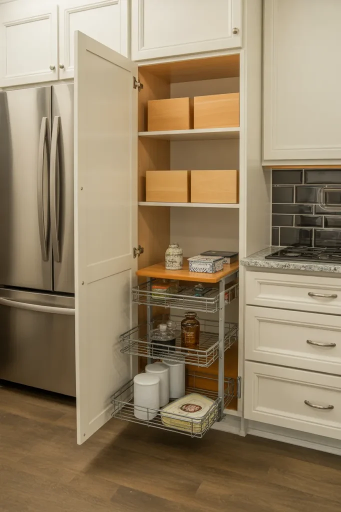 Slim Vertical Hidden Pantry
