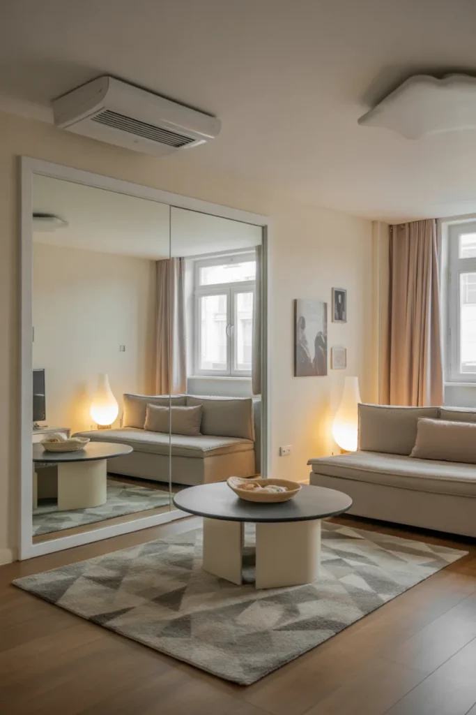 Small Living Room with Mirrors