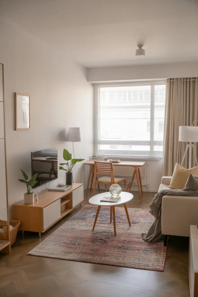 Small Living Room with Statement Rug