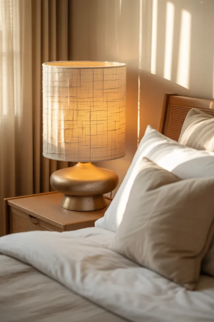 Textured Shade Bedroom Lamp