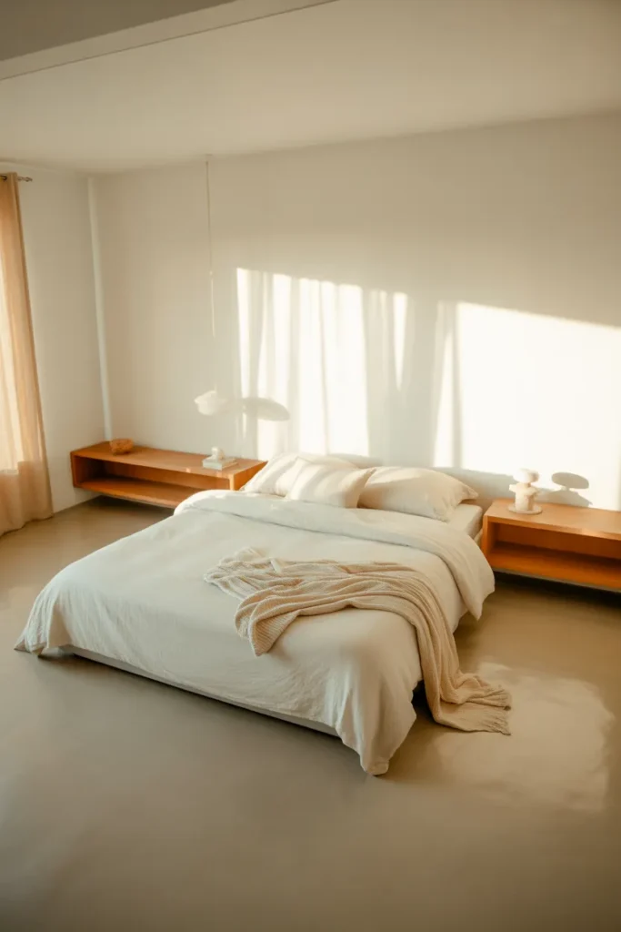 Warm White Minimal Bedroom