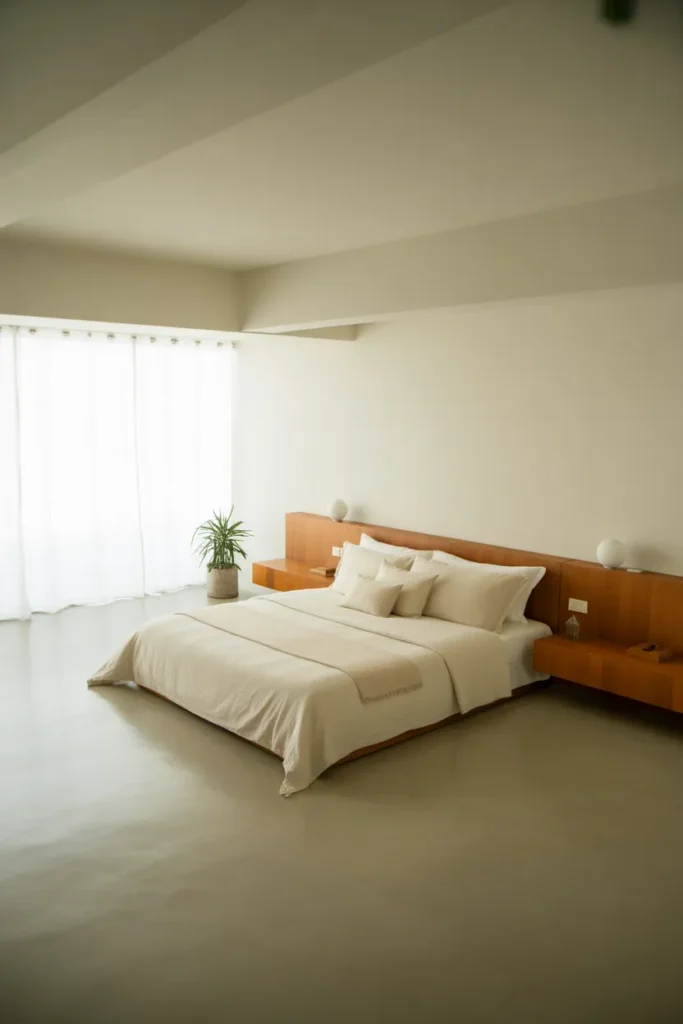 Warm Wood Minimalist Bedroom