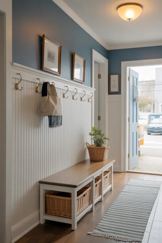 Beadboard Entryway Makeover Ideas with Texture