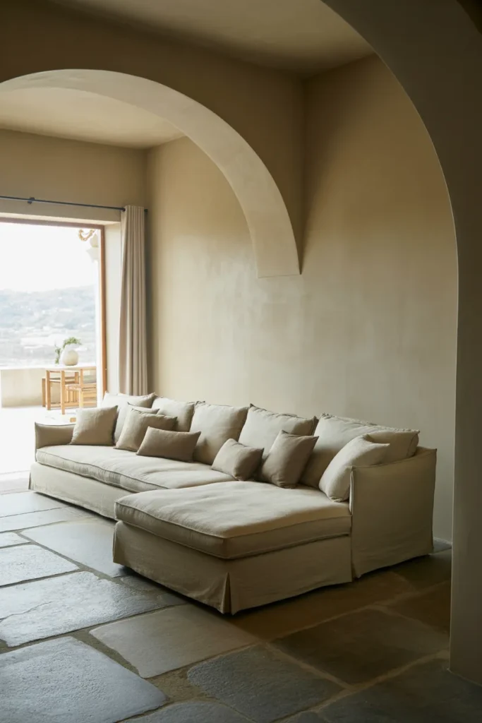 Curved Chaise End Luxury Sofa