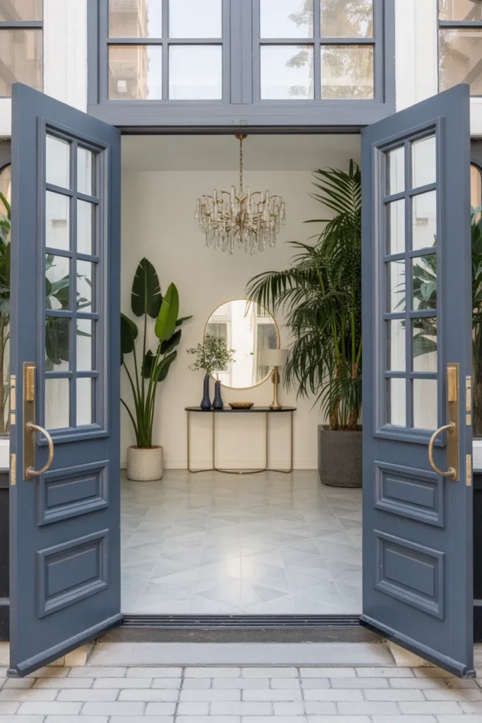 Double Door Entryway Makeover Ideas for Grand Entrances