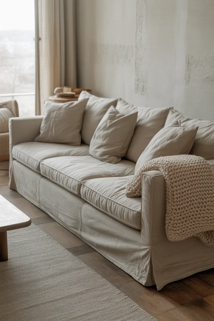Oversized Linen Wrapped Family Sofa