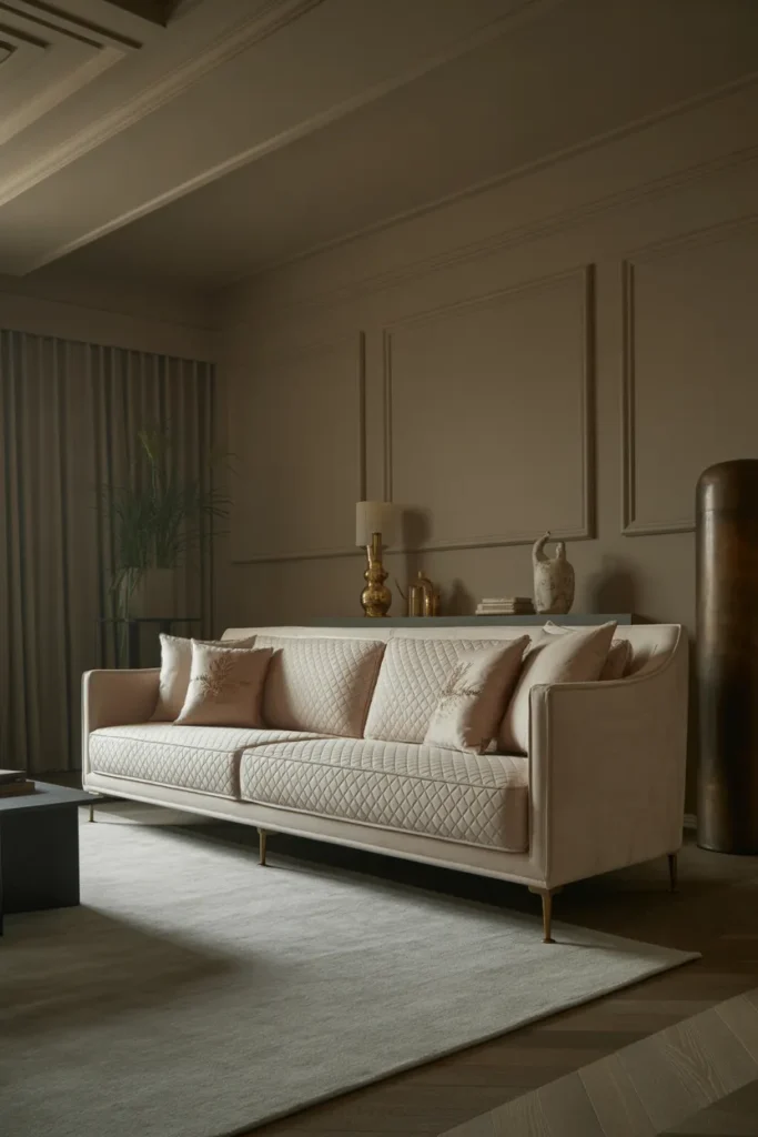 Quilted Cashmere Blend Sofa