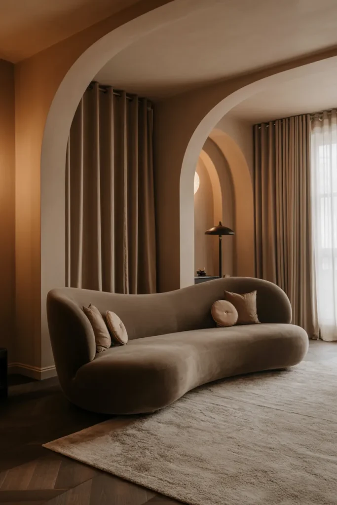 Velvet Wrapped Cocoon Sofa
