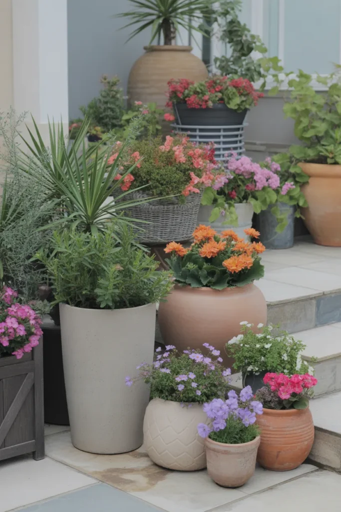 Container Flower Garden Ideas for Flexible Layouts
