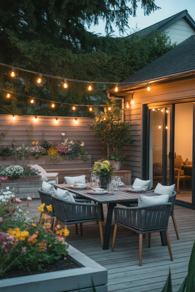 Flower Garden Ideas for Backyard Entertainment Areas