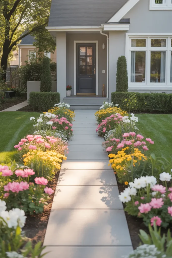 Front of House Flower Garden Ideas for Curb Appeal