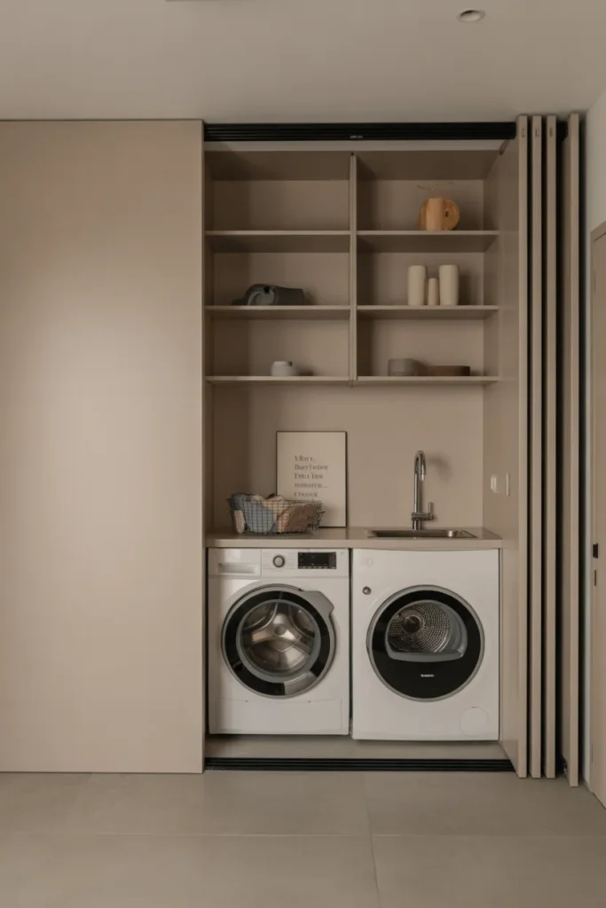 Hidden Laundry Behind Sliding Doors
