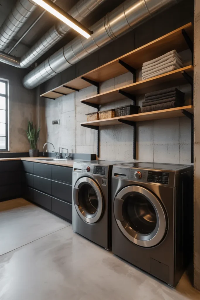 Industrial Style Laundry Room