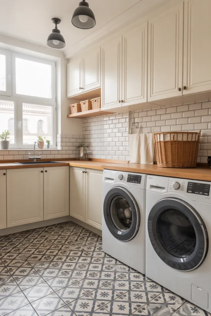 Patterned Tile Flooring for Visual Interest