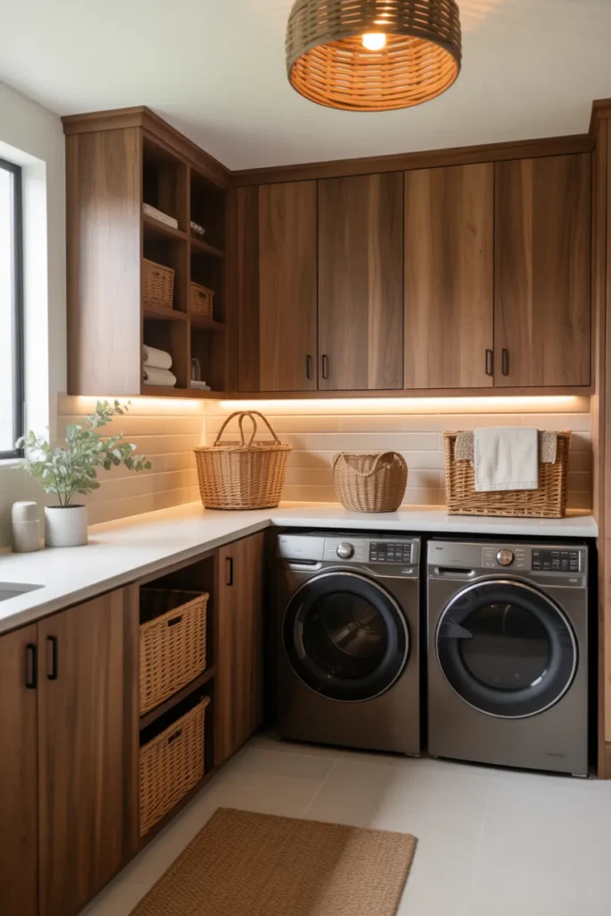Warm Wood Cabinetry for a Natural Look
